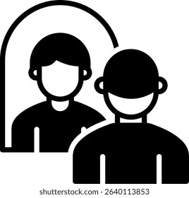 Self Reflection Icon Mixed Vector Illustration