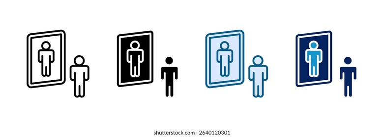 Self Reflection Icon Set Multiple Style Collection