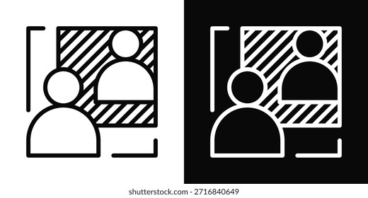 Icono de auto reflexión estilo de fondo blanco y negro