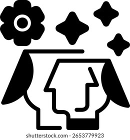 Self Reflection Semi Solid minimalist Icon