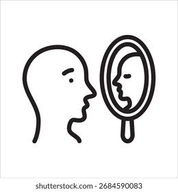 Self Reflection simple line icon