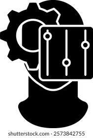 Self Regulation Icon - Black Filled Style - Critical Thinking Theme