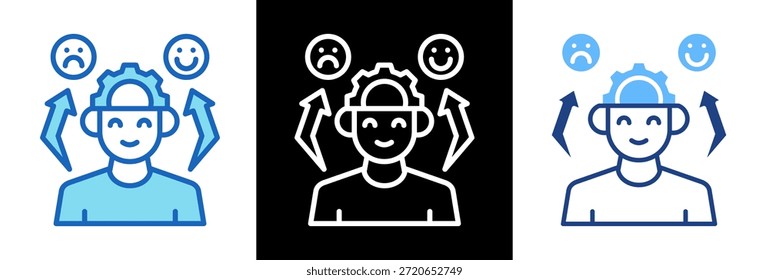 Selbstregulierung Symbol dreifach-Stil Vektorgrafik