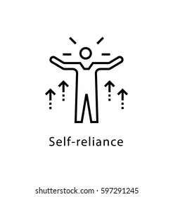 Self Reliance Vector Line Icon 