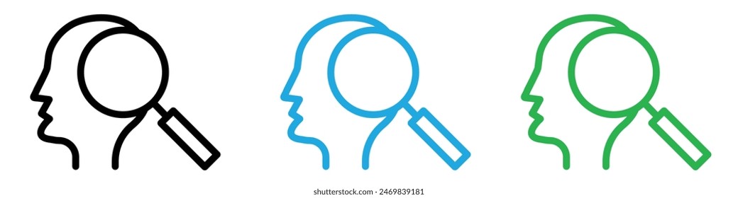 Conjunto de logotipo de icono de autoinvestigación Vector