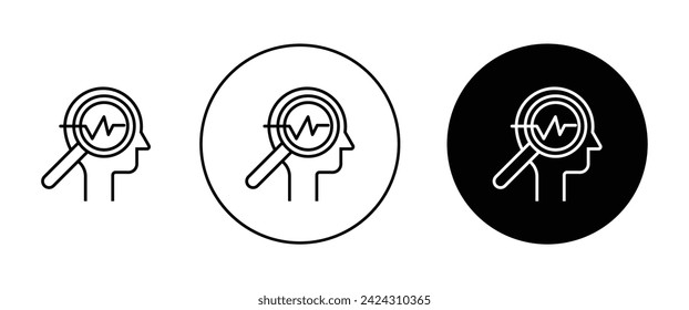 Self Research Vector Illustration Set. Cognitive science analysis sign in suitable for apps and websites UI design.