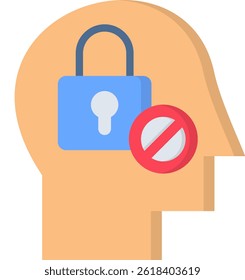 Self Restraint Icon Flat Vector Illustration