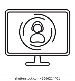 Umrissvektor des Self-Server-Stock-Symbols