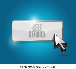 self service button illustration design over a blue background
