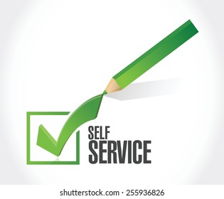 self service check mark illustration design over a white background