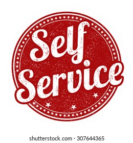 Self service grunge rubber stamp on white background, vector illustration