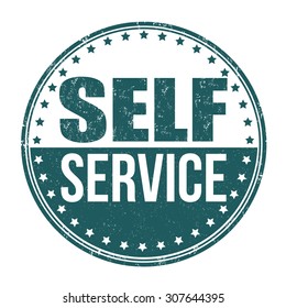 Self service grunge rubber stamp on white background, vector illustration