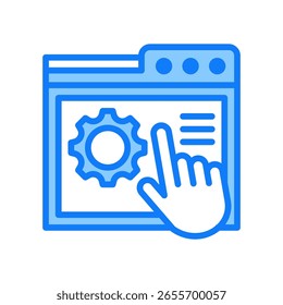 Self Service Icon Blue Vector Illustration