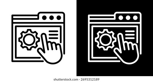 Icono de autoservicio de estilo plano blanco y negro