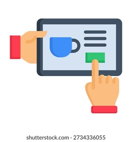 Self Service Icon Flat Style Vector Illustration