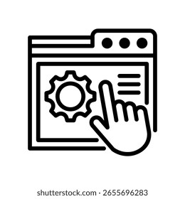 Ilustração de vetor de linha de ícone de autoatendimento