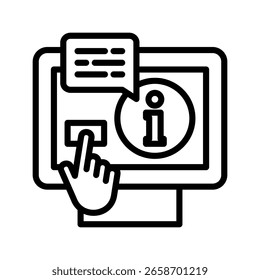 Self Service icon line vector illustration