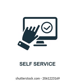 Self Service icon. Monochrome sign from customer relationship collection. Creative Self Service icon illustration for web design, infographics and more