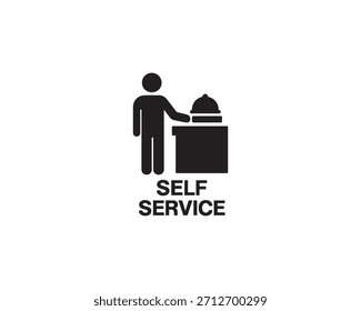 Self-Service-Symbol Silhouette, Vektordesign-Illustration