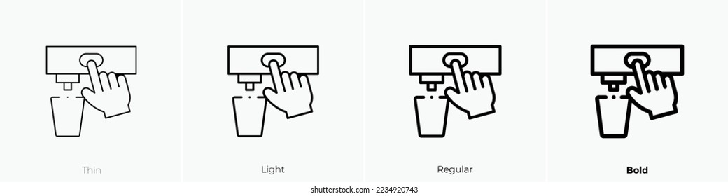 icono de autoservicio. Diseño delgado, ligero y audaz aislado en un fondo blanco