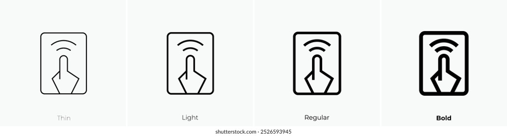 ícone self-service. Design fino, leve, regular e negrito, isolado no fundo branco