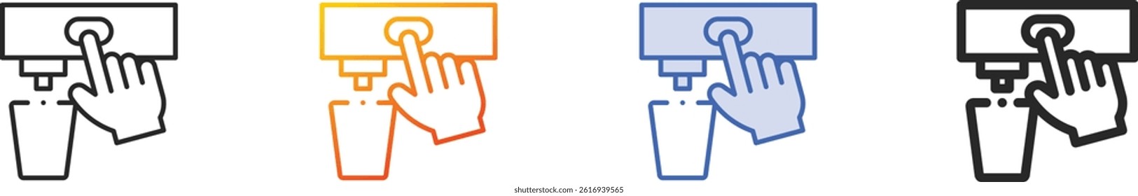 self service icon.Thin Linear, Gradient, Blue Stroke and bold Style Design Isolated On White Background