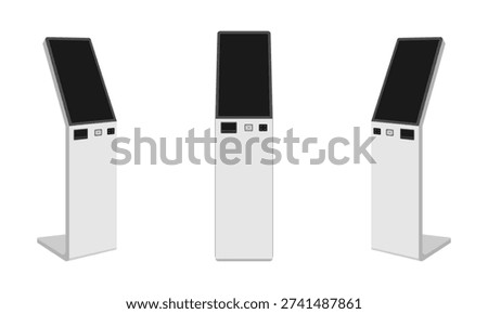 self service kiosk, simple kiosk vector illustration isolated on white background.