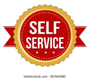 Self service label or stamp on white background, vector illustration