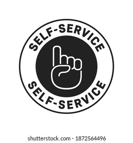 Self Service Label, Self Service Text Graphic Element, Isolated Vector Illustration Background