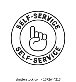 Self Service Label, Self Service Text Graphic Element, Isolated Vector Illustration Background