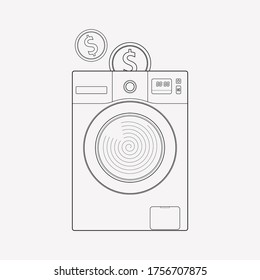 Self service laundry icon line element. Vector illustration of self service laundry icon line isolated on clean background for your web mobile app logo design.