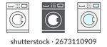 Self service laundry line icon, dry cleaning and wash, washing machine sign vector graphics, editable stroke linear icon, eps 10