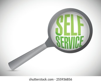 self service magnify glass illustration design over a white background