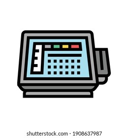 self service pos terminal color icon vector. self service pos terminal sign. isolated symbol illustration