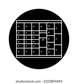 Self service in post office black line icon. Pictogram for web page, mobile app, promo.
