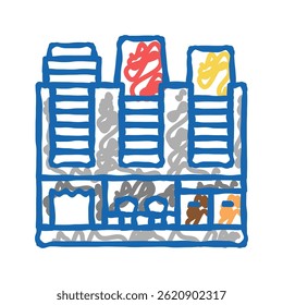 self service professional machine for preparing coffee doodle icon sketch vector. self service professional machine for preparing coffee sign. isolated symbol illustration