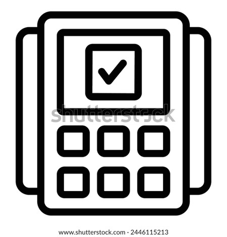 Self service ticket machine icon outline vector. Smart purchase terminal. Transport card kiosk