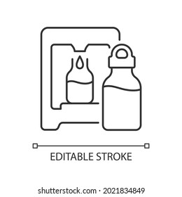 Self service water refill station linear icon. Vending machine. Dispenser for purified liquid. Thin line customizable illustration. Contour symbol. Vector isolated outline drawing. Editable stroke