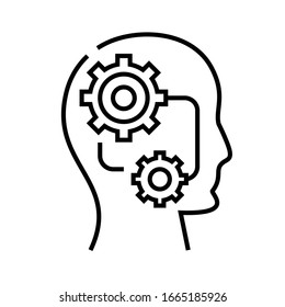 Self settings line icon, concept sign, outline vector illustration, linear symbol.