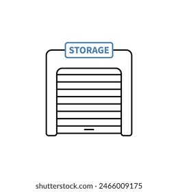 icono de línea de concepto de autoalmacenamiento. Ilustración de elemento simple. diseño de símbolo de esquema de concepto de autoalmacenamiento.