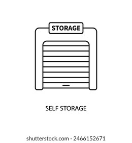 self storage concept line icon. Simple element illustration. self storage concept outline symbol design.