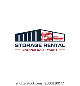 self storage garage logo icon vector illustration