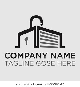 Self storage logo design. Safe storage garage vector illustration template. Illustration vector graphic of self storage company logo design template.