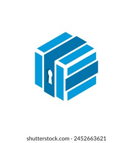 Self storage logo design template. Safe storage garage vector illustration. With concept of padlock and garage symbol combination