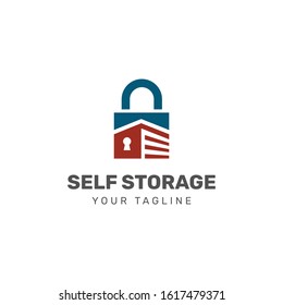 Self Storage Logo Vector. Storage Garage Logotype Idea.