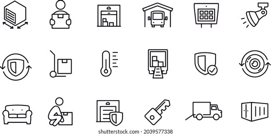 Self Storage Thin Line Icons vector design 