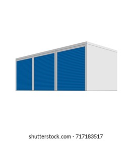 Self Storage Unit Icon. Vector Illustration Isolated On White Background