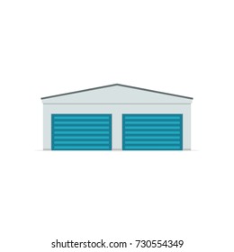 Self Storage Unit Icon. Vector Illustration Isolated On White Background