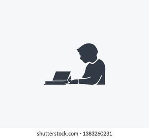 Self Study Icon Isolated On Clean Background. Self Study Icon Concept Drawing Icon In Modern Style. Vector Illustration For Your Web Mobile Logo App UI Design.