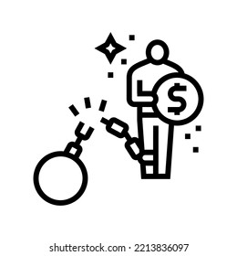 self sufficiency financial freedom line icon vector. self sufficiency financial freedom sign. isolated contour symbol black illustration